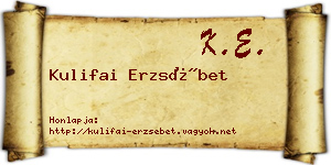 Kulifai Erzsébet névjegykártya